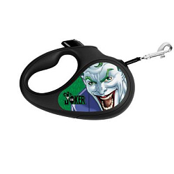 Поводок-рулетка WAUDOG R-leash "Джокер Зеленый", S, до 15 кг, 5 м, светоотраж.черный 8124-1030-01