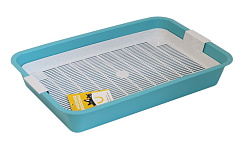 Туалет для кошек с сеткой Моськи-Авоськи 40*26*6,5см бирюзовый