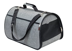 ZooM Сумка-переноска жёсткая PRESTIGE №4 с карманом 51*29*29см (нейлон, пластик) серая