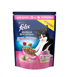 FELIX Двойная вкуснятина сухой корм для котят с курицей 600 гр