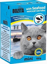 "BOZITA" тетра пак консервы для кошек 190 г ( желе морской коктейль) 2103