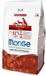 Monge Dog Speciality корм для взрослых собак всех пород ягненок с рисом и картофелем 2,5 кг 70011310
