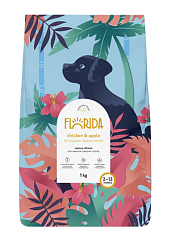 FLORIDA Сухой корм для щенков средних пород с курицей и яблоком 1 кг 53920