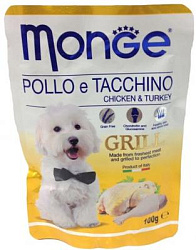 Monge Dog Grill пауч для собак с курицей и индейкой 100 г 70013116
