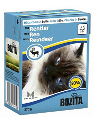 "BOZITA" тетра пак консервы для кошек 370 г (соус с мясом оленя) 4930