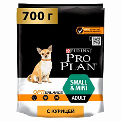 PROPLAN Small&Mini для взрослых собак мелких и карликовых пород с курицей 700 г PR12272468/12350215