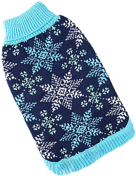 FOR MY DOG Свитер вязаный "Снежинки" синий (14-16) FW830-2019
