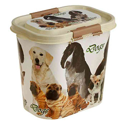 Контейнер "Dogs" для корма овальный 10 л микс цветов 2949895 Sima