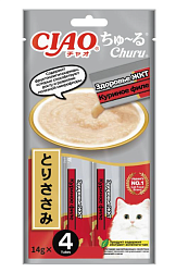 INABA ВЕТ Крем-лакомство Churu пюре для кошек Куриное филе Здоровье ЖКТ (1 штука)