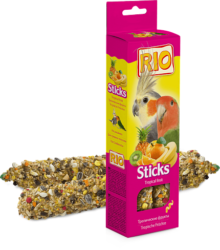 RIO Палочки для средних попугаев с тропическими фруктами 2*75 г