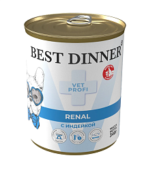 BEST DINNER (Бест Диннер) Vet Profi при заболеваниях почек консервы для собак с индейкой 340 г