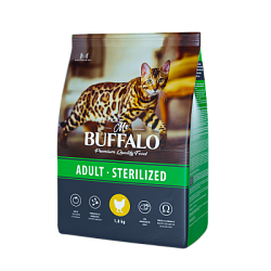 Mr. Buffalo STERILIZED Сухой корм для кошек курица 1,8 кг