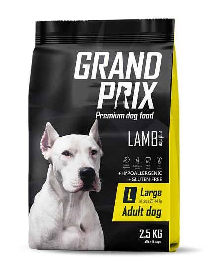 GRAND PRIX DOG Сухой корм для взрослых собак крупных пород с ягенком (разв)