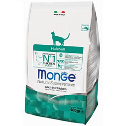 Monge Cat Hairball сухой корм для кошек для выведения комков шерсти 1,5 кг 70005234