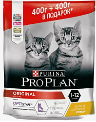 PROPLAN CAT JUNIOR  курица (промо 400+400) г. 