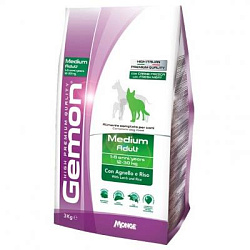 Gemon Dog Medium для взрослых собак средних пород ягненок с рисом 3 кг 70386111