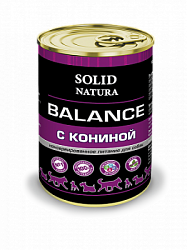 Solid Natura Balance влажный корм для собак Конина ж/б 0,34 кг 030154