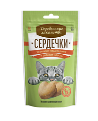 Деревенские лакомства для кошек Сердечки 1 шт