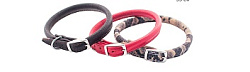 Ошейник кожаный цветной круглый "Cord" d8мм, пряжка 14мм, обхват 35-40см (ТМ"ZooM") 410214