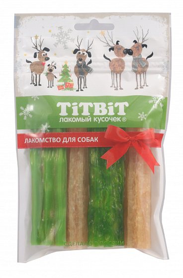 Палочки мармеладные для собак Green snack (Новогодняя коллекция) 100 г TITBIT (поштучно)