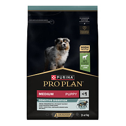 PRO PLAN (Про План) SENSITIVE DIGESTION сухой корм для щенков средних пород с ягненком, 3 кг