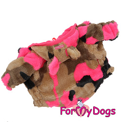FOR MY DOG Куртка плюшевая коричнево/розовая (16) FW612-2018 P
