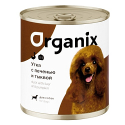 Organix (Органикс) влажные консервы для собак сочная утка с печенью и тыквой 410 г