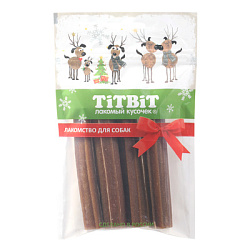 Жевательный снек со вкусом говядины для мелких собак (Новогодняя коллекция) 100 г TiTBiT