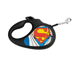 Поводок-рулетка WAUDOG R-leash "Супермен Герой", L, до 50 кг, 5 м, светоотраж. Черный 8126-1008-01