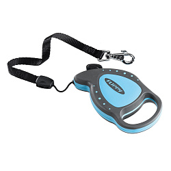 Поводок-рулетка FLIPPY DELUXE CORD Mini голубой - шнур 8 кг 75008015 Ферпласт
