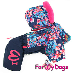 FOR MY DOG Комбинезон черно/розовый "Цветы"для девочек (12) FW988-2021 F