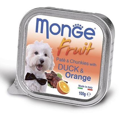Monge Dog Fruit ламистер для собак утка с апельсином 100 г арт. 70013239