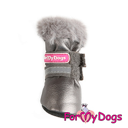 FOR MY DOG Сапоги зимние серые металлик ц/кр (0) TDSH0016-2022