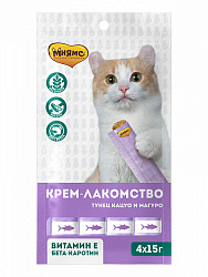 Мнямс Крем-лакомство для кошек с тунцом Кацуо и Магуро 15 г 703775