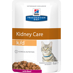 Hill's (Хиллс) вет.диета k/d для кошек при заболевании почек (говядина) 85 г 2741/3411