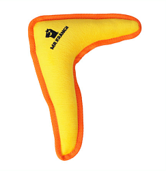 Игрушка для крупных пород Бумеранг с пищалкой 34х28,5х6,5 см, желтый, Mr.Kranch