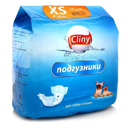 CLINY подгузники для собак и кошек XХS (1,5-2кг) 1 шт. (12) К213 (Неотерика) 