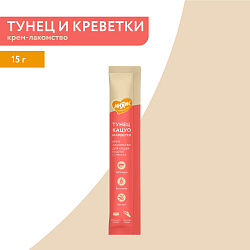 Мнямс Крем-лакомство для кошек с тунцом Кацуо и креветками 15 г 1 штука