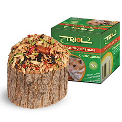 Лакомство д/грыз, в пеньке с овощами 70 г Triol