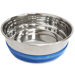 Миска металлическая с синей резинкой, 0,8л 30261100 Triol