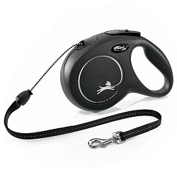 Рулетка FLEXI "NEW CLASSIC"  M трос 8м 20 кг, черный 41201F