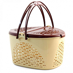 Переноска для животных овальная 1040-2 S, 40*29*23 см, бежевая 31831026 Triol