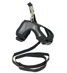 Дарэленд Шлейка текстильная+поводок АЭРО №2 д/мор.свинок/шинш об.гр.15-20см (3D-сетка цв.) серая