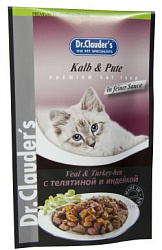 Dr.Clauder's влажный корм для кошек с телятиной и индейкой 100 гр пауч 60164