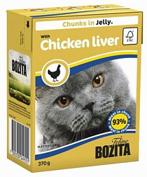 "BOZITA" тетра пак консервы для кошек 370 г (желе с куриной печенью) 4955/4915