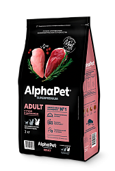 ALPHAPET (АльфаПет) сухой корм для взрослых кошек крупных пород Утка и Цыпленок, 400 гр