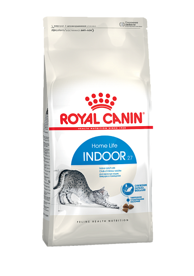 Royal Canin (Роял Канин) Indoor 27 Корм сухой сбалансированный для взрослых кошек, живущих в помещении, 2 кг