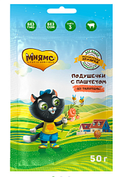Мнямс Лакомство для котят хрустящие подушечки с паштетом из телятины линии Кот Федор "Фермерская Яр