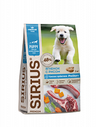 Sirius Сухой корм для щенков и молодых собак, ягнёнок/рис 2 кг