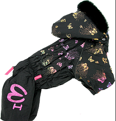 FOR MY DOG Комбинезон"Бабочки"черный для девочек (18) FW1077-2021 F** 